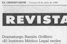 Dramaturgo Ramón Griffero: "El Instituto Médico Legal recibe más dinero que la cultura en Chile"