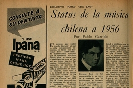 Status de la música chilena a 1956
