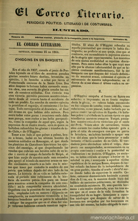 El correo literario: año 1, nº 12, 25 septiembre de 1864