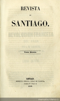 Revista de Santiago: tomo quinto, julio-octubre 1850