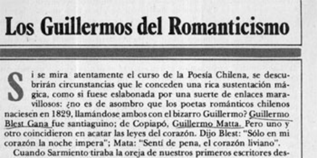 Los Guillermos del romanticismo