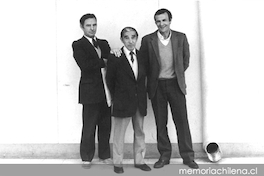Jorge Teillier, Rolando Cárdenas e Iván Teillier, Santiago, 1987