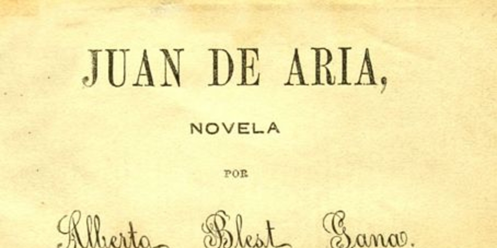 Juan de Aria : novela