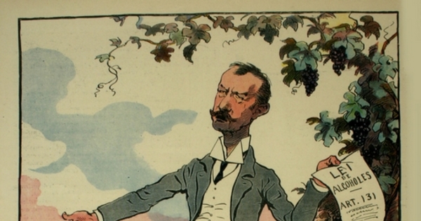 Caricatura de Ramón Subercaseaux en revista Zig-Zag, 1906