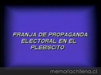Franja de propaganda electoral en el plebiscito: Franja del "No", 1988, parte 1
