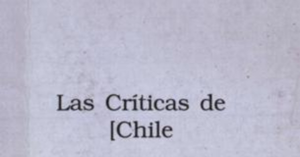 Las críticas de Chile