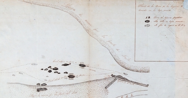 Plano de la boca de la laguna de Llico, Provincia de Curicó, 1854