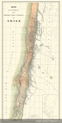 Mapa para la inteligencia de la Historia Física y Política de Chile, 1854