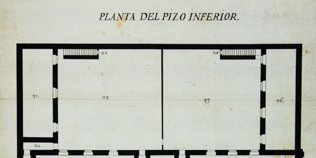 Planta del pizo inferior: [edificio del Cabildo de Santiago], 1784