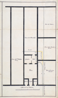 Calle de los Teatinos: [plano de sitios y acequias], 1790