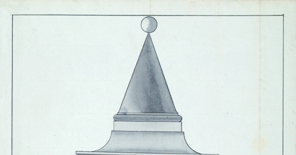 Plano proyecto de pilón de agua para La Cañada, Santiago, 1802