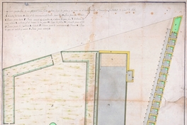 Plano ignografico para un proyecto para baños publicos, juego de pelota y un paseo en el lugar llamado el basural en la ciudad de Santiago de Chile, 1803