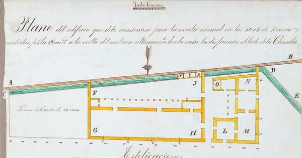 Plano que debe construirse para la Escuela Nortmal ..., 1838