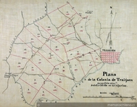 Plano de la colonia de Traiguén: subdividido en 23 hijuelas, 1881