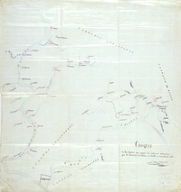 Croquis de los terrenos que ocupan los indígenas radicados por la comisión de títulos en octubre i noviembre, 1890