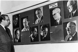 Inauguración de la exposición de los retratos de compositores chilenos realizados por Juan Lémann, 1968
