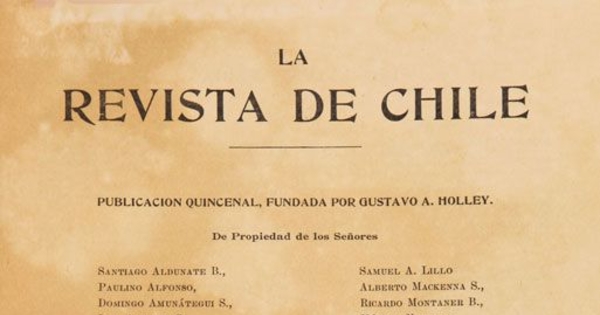 La Revista de Chile: tomo 5, julio a diciembre de 1900