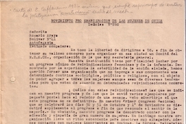 Correspondencia de la Secretaria General del Movimiento Pro-Emancipación de las Mujeres de Chile (MEMCH), Elena Caffarena, enero-junio 1936