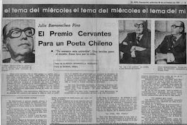 Julio Barrenechea Pino : el Premio Cervantes para un poeta chileno