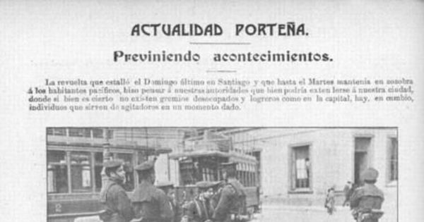 Previniendo acontecimientos en Valparaíso, octubre de 1905