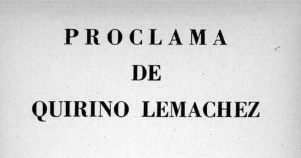 Proclama de Quirino Lemachez