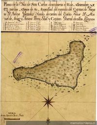 Primer mapa de la Isla de Pascua levantado en 1770