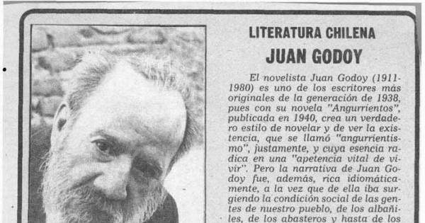 Literatura chilena : Juan Godoy.