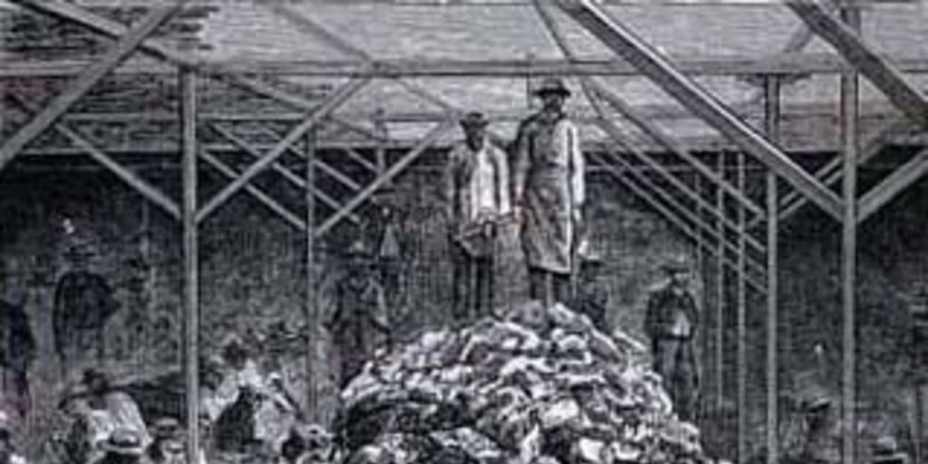Cancha de mineros de la mina Buena Esperanza. Copiapó, siglo XIX